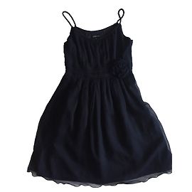 Vestido de cóctel de seda azul marino CAROLL Azul marino