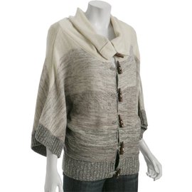 Joie Poncho Grau Creme Anthrazitgrau