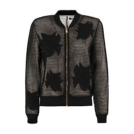Giacca Bomber Guess Thread Mesh Nera Nero