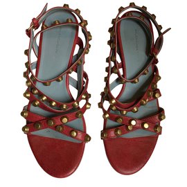 Balenciaga-Sandals-Dark red