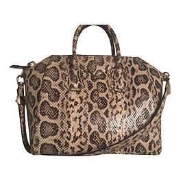 Bolso de mano Givenchy Antigona en Piel de Pitón Beige Beige