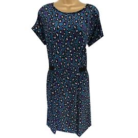 Gerard Darel Vestido Negro Azul Gris Púrpura