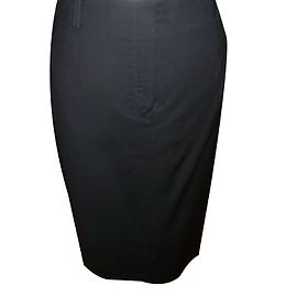 Burberry Wool Straight Skirt Black Metallic