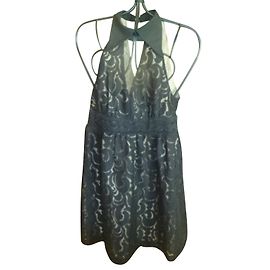 Vestido de renda e algodão preto Anna Sui Preto