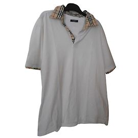 Burberry Baumwoll Polo Shirt Eggshell Aus weiß