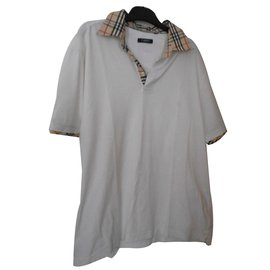 Polo Burberry en coton couleur eggshell Blanc cassé