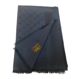 Louis Vuitton-Scialle di seta-Blu