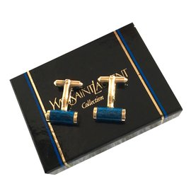 Yves Saint Laurent-Cufflinks-Blue,Golden