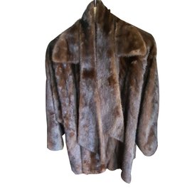 Yves Saint Laurent Mink Fur Coat Brown Size 40 Brown
