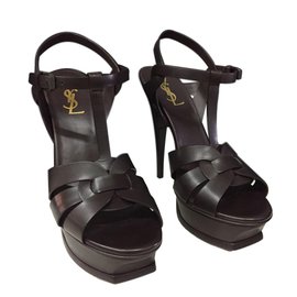 Saint Laurent-Tribute Sandals-Brown