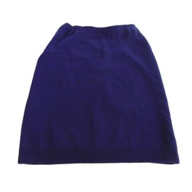 Céline-Falda de algodon-Azul marino