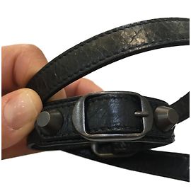 Balenciaga Bracelet  cuir Noir