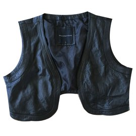 Autre Marque Abrigo Modstrom de cuero negro Negro