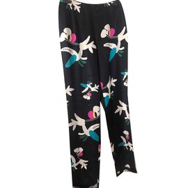 Chanel-Pantalones-Negro,Multicolor