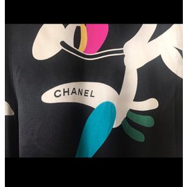 Chanel-Pantalones-Negro,Multicolor