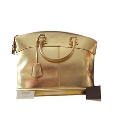 Louis Vuitton Lockit MM Suhali Gold Metallic Goat Leather Handbag Golden Other Metallic