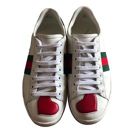 Baskets Gucci en cuir blanc Blanc