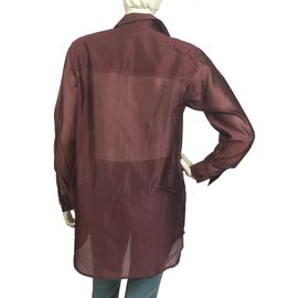 Marella-Camisa de seda de algodão Borgonha-Outro
