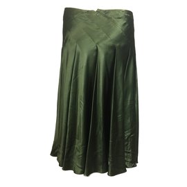 Aspesi-Falda de seda plisada-Verde