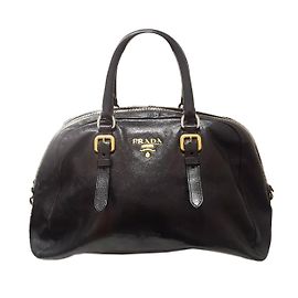 Borsa a mano Prada in pelle nera Nero
