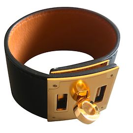 Hermès Pulseira de Cão Kelly Preto