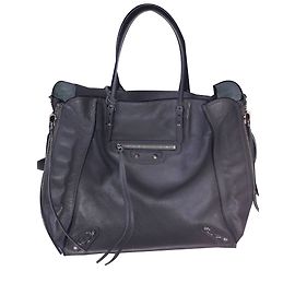 Balenciaga Papier A5 Zip Lederhandtasche Anthrazitgrau Anthrazitgrau