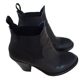 Acne Star Ankle Boots Black Leather 40 Black