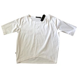 Autre Marque Top asimétrico blanco de algodón Blanco