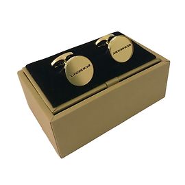 Abotoaduras Burberry ovais com logo douradas Dourado