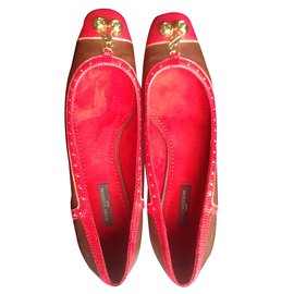 Louis Vuitton Ballerines Python Cuir Chocolat Rouge Chocolat