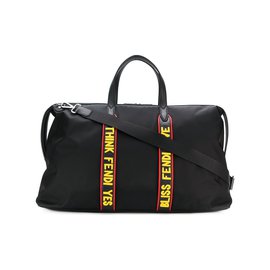 Fendi-Slogan holdall bag-Black
