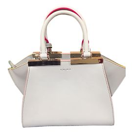 Fendi Leather Handbag Beige Beige