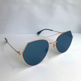 Fendi-Sunglasses-Blue,Golden