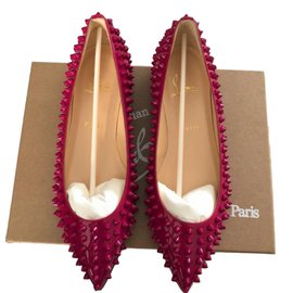 Christian Louboutin-Red Pigalle spike flats shoes-Red