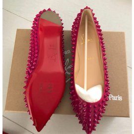 Christian Louboutin-Red Pigalle spike flats shoes-Red