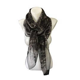 Alexander Mcqueen-Silk scarves-Black,White,Grey
