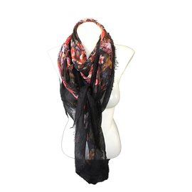 Alexander Mcqueen-Silk scarves-Black,Multiple colors