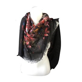 Alexander Mcqueen-Silk scarves-Black,Multiple colors