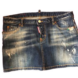 Saia de algodão azul Dsquared2 Azul