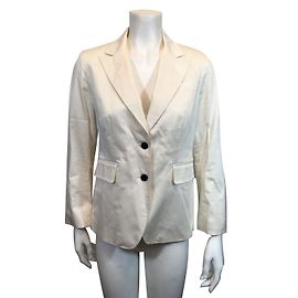 Gerard Darel Jaqueta Blazer de Algodão Creme Cru