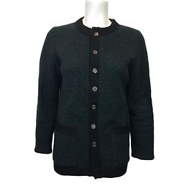 Christian Dior Wollstrickjacke Grün Schwarz Größe S Schwarz Grün