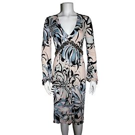 Emilio Pucci Robe Noir Rose Bleu