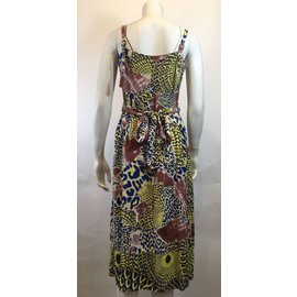 Antik Batik-Kleid-Mehrfarben 