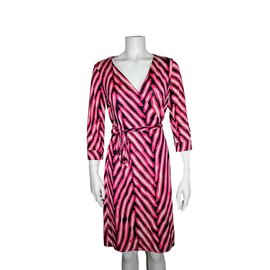 Diane Von Furstenberg-Dress-Pink,White,Navy blue