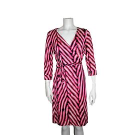 Vestido cruzado Diane Von Furstenberg de seda rosa blanco marino Rosa Blanco Azul marino