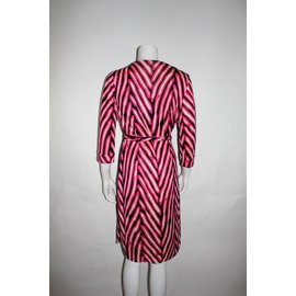 Diane Von Furstenberg-Kleid-Pink,Weiß,Marineblau