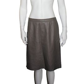 Jupe Zapa en cuir d'agneau marron taupe Marron Taupe