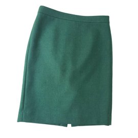 J.Crew Green Wool Mid-Length Skirt Size 8US Green