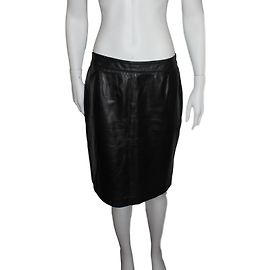 Oakwood Black Leather Long Skirt Size 42 Black