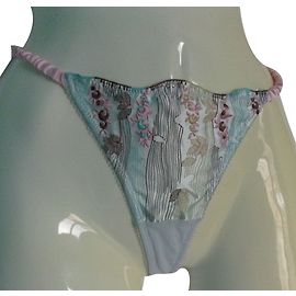 Autre Marque Perizoma in seta blu Charlott' Blu